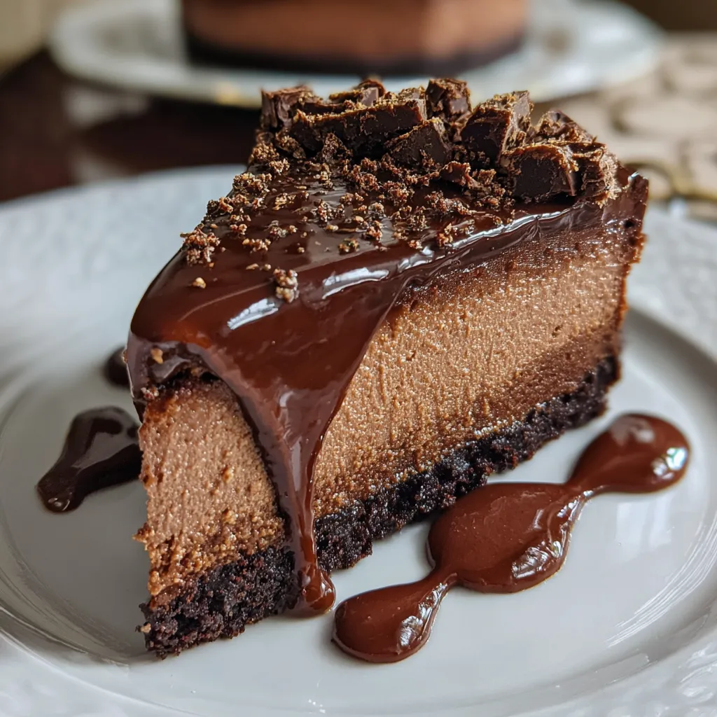 Ultimate Homemade Chocolate Cheesecake with Rich Ganache and Oreo Crust - secondary view